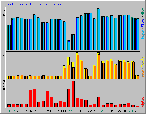 Daily usage for January 2022