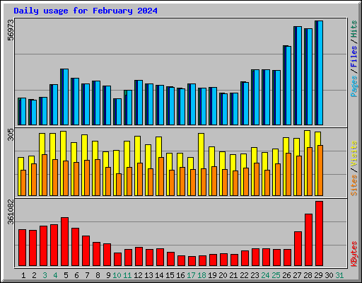 Daily usage for February 2024