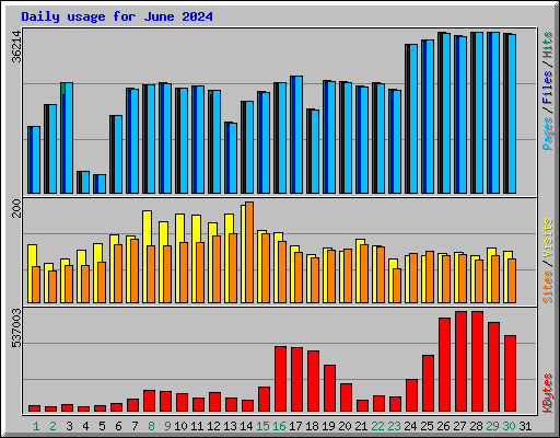 Daily usage for June 2024