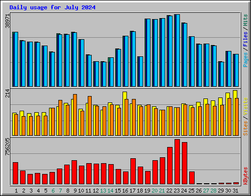 Daily usage for July 2024