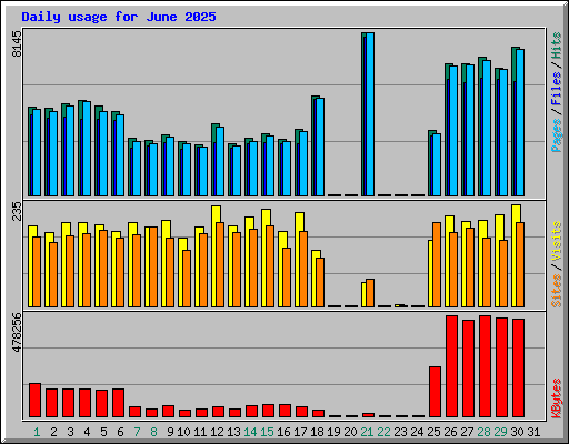 Daily usage for June 2025