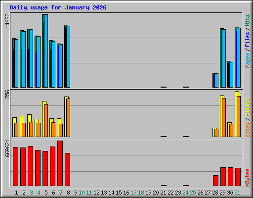 Daily usage for January 2026
