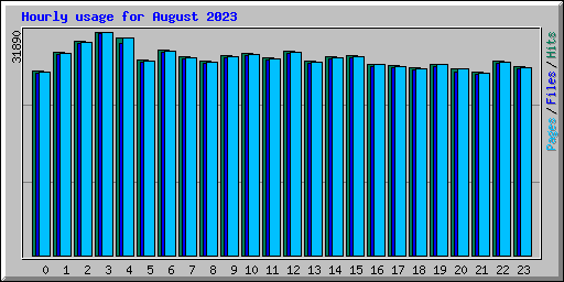 Hourly usage for August 2023